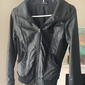 Black leather jacket